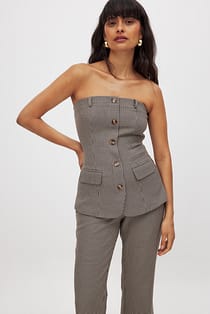 Bandeau Buttoned Top