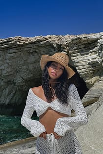 Crochet Knitted Long Sleeve Sweater