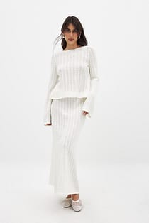 Knitted Crochet Midi Skirt