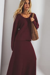 Knitted Scoop Neck Sweater