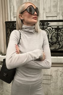 Merino Wool Knitted Polo Top