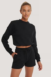Drawstring Sweatshirt Shorts