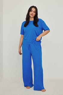 Raw Edge Ribbed Pants