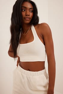 Terry Cloth Halter Neck Singlet