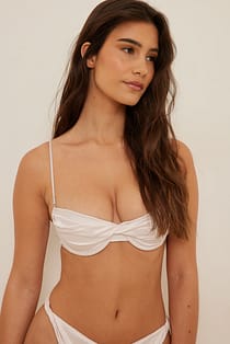 Twisted Thin Strap Satin Bra