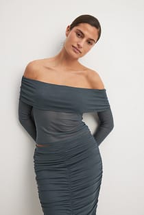 Off Shoulder Mesh Top