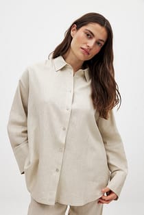 Chemise en lin mélangé surdimensionnée