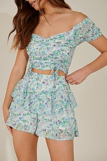 Recycled Frill Detail Shorts
