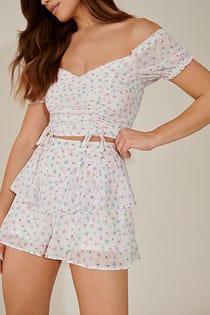 Recycled Frill Detail Shorts