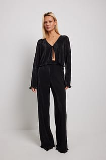 Plissierte Hose mit hoher Taille