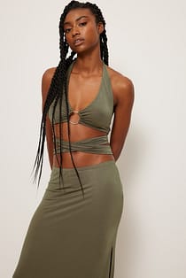Wickel-Singlet mit Ringdetail