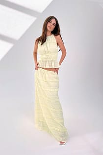Ruched Maxi Skirt
