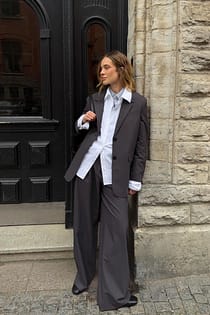 Gemêleerde broek met halfhoge taille