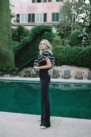 Dark Blue One Shoulder Flouncy Jumpsuit