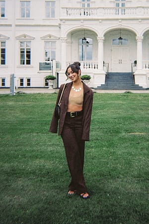 Brown Relaxed Suit Trousers