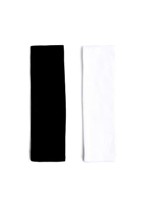 Black/White Pack de 2 cintas de pelo de jersey