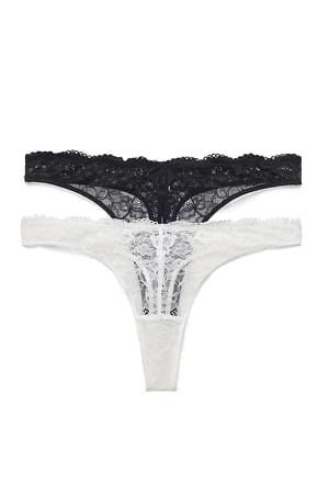 Black 2er-Pack V-förmiger String