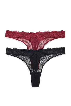 Burgundy 2er-Pack V-förmiger String