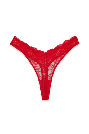 Red 2-pack V-vormige string