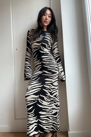 Maxi-Strickkleid mit Jacquardmuster