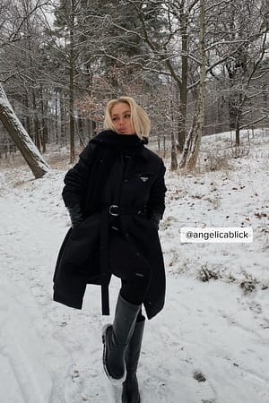 Black Wide Shaft Leather Boots