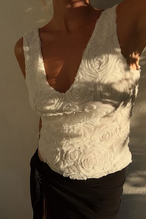 White Camiseta interior estructurada