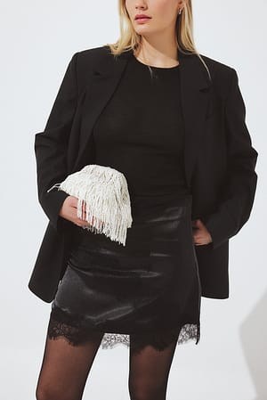 Black Mini nederdel med blondedetaljer