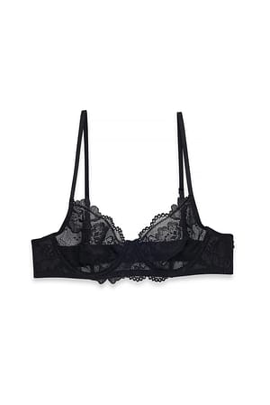 Black Balconette-Spitzen-BH