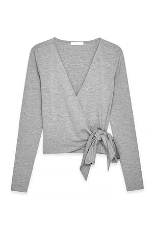 Light Grey Ballet-topp med omslag