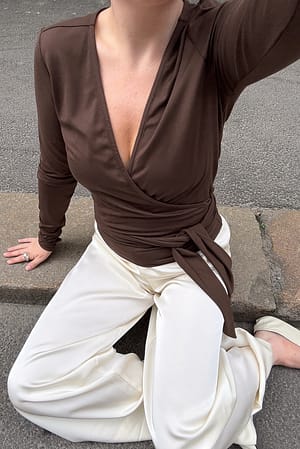 Brown Ballet Wrap Top