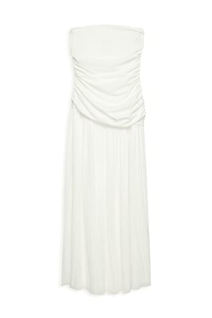 White Bandeau-Maxikleid