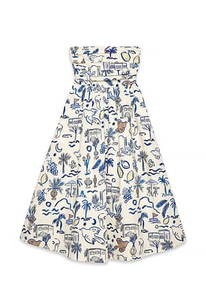 Print Bandeau-Kleid mit Schnürung am Rücken