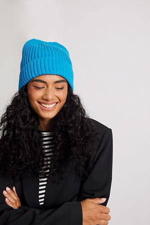 Aqua Blue Basic Knitted Beanie