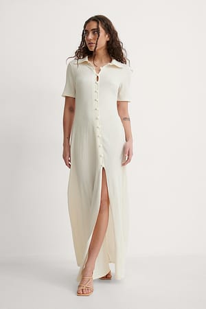 Off White Recycled klänning med knappar