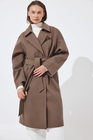 Taupe Belted Coat