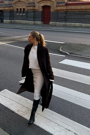 Brown Belted Maxi Coat