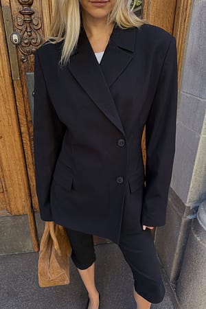 Black Blazer With Fitted Waist