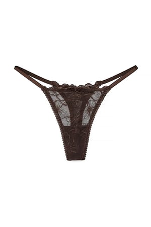 Brown Tanga med sløyfedetaljer