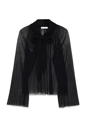 Black Bluse mit Schleife am Ausschnitt