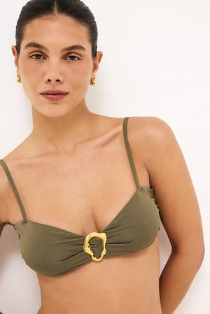 Khaki Green Bikinitopp med belte