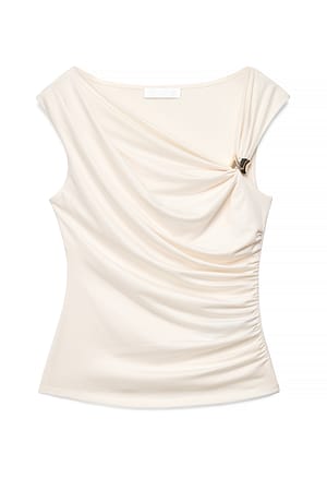 Offwhite Buckle Detail Sleeveless Top