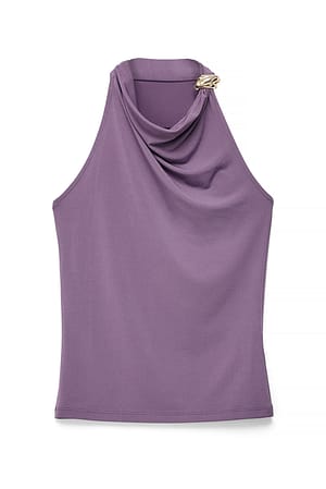 Dark Violet Top mit Schnallendetail