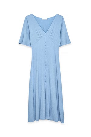 Blue Midikleid mit Knopfdetail