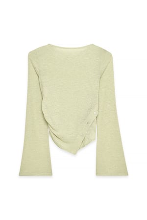Khaki Top met knopendetail