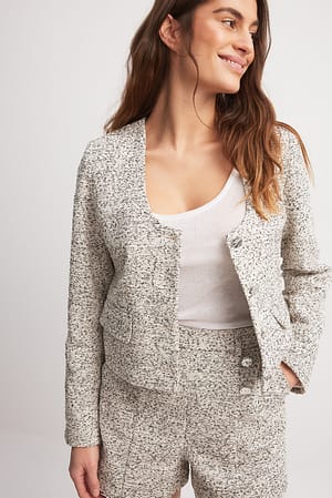 Blazer med U-hals og knapper