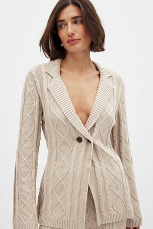 Cable Knitted Blazer