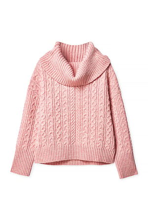 Light Pink Schulterfreier Pullover