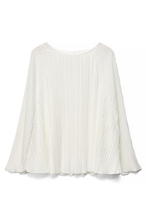 Offwhite Cape Geplooide Blouse