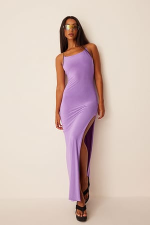 Purple Eng anliegendes Maxikleid mit Kettenriemen