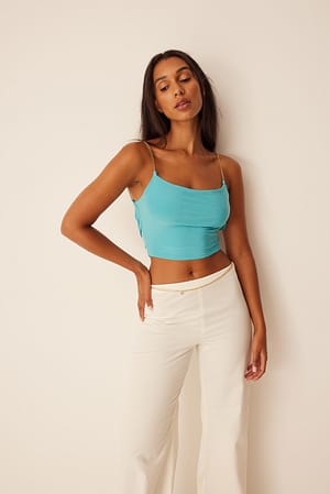 Turquoise Haut à bretelles chaînes